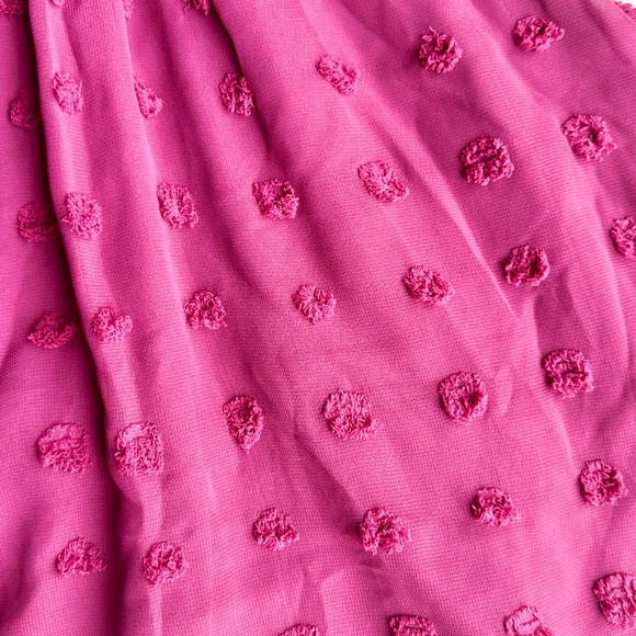 Burgundy Long Sleeve Textured Chiffon Skirt Belted Dress – Size S - Picture 6 of 14